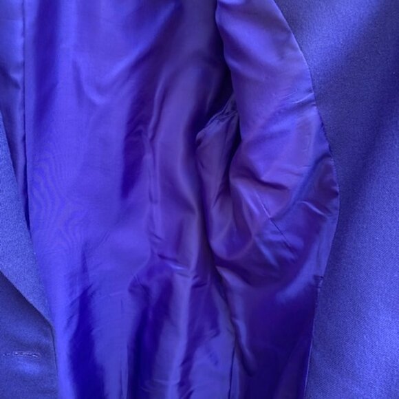 Jos. A Bank Purple 100% Wool 1 Button Blazer W/ Shoulder Pads Size 8 - Picture 8 of 11